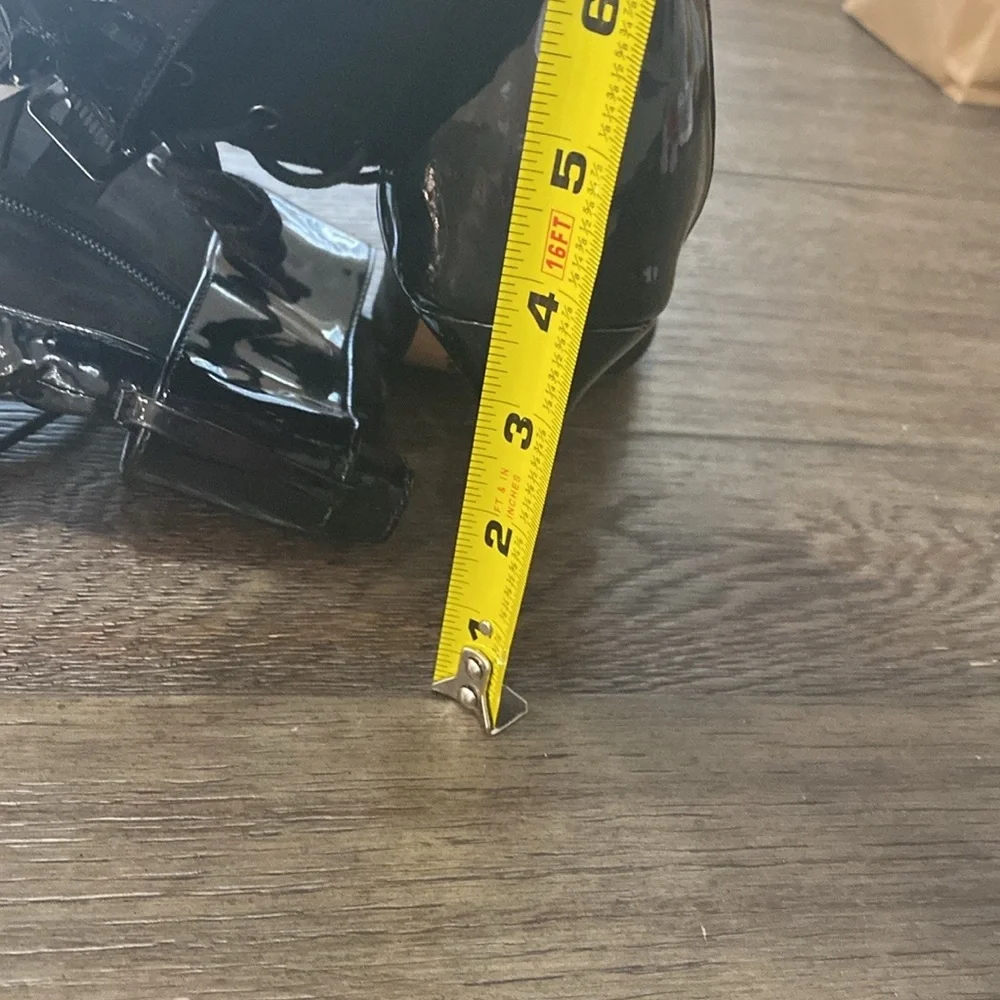 NWT BURJU Shoes Under The Influence Open Toe Lace Up Buckle Ankle Boots | 11 - Picture 7 of 11